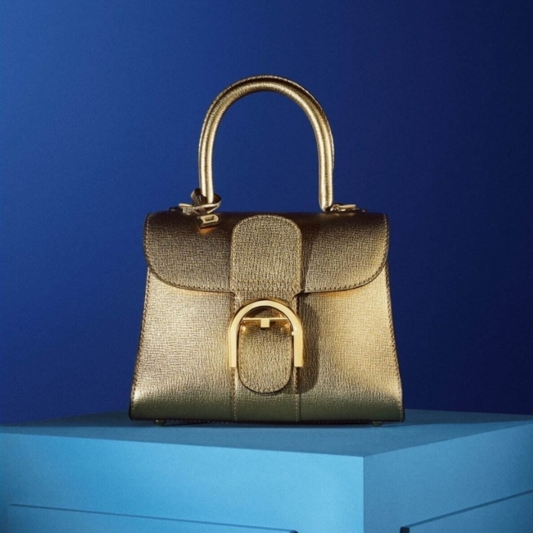 DELVAUX - 極美品【デルヴォー】ブリヨン ミニ ゴールデン DELVAUX - 極美品【デルヴォー】ブリヨン ミニ ゴールデン