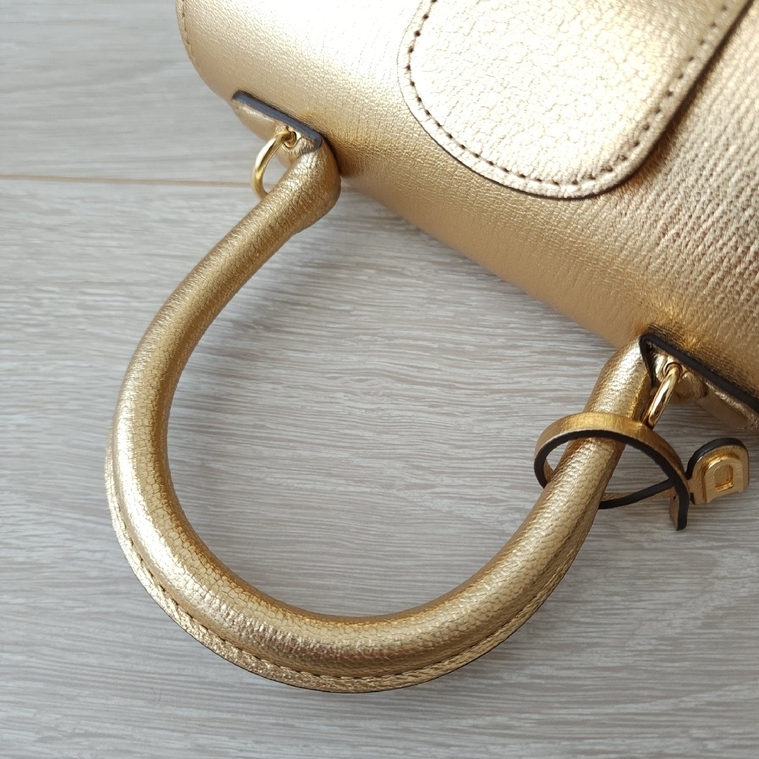 DELVAUX - 極美品【デルヴォー】ブリヨン ミニ ゴールデン DELVAUX - 極美品【デルヴォー】ブリヨン ミニ ゴールデン