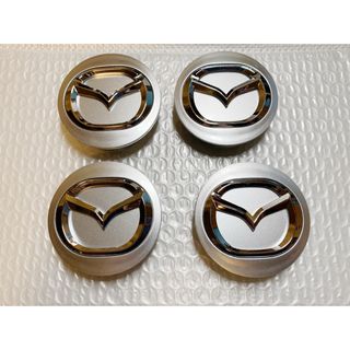 マツダ(マツダ)のマツダ MAZDA 4個セット　ホイール センターキャップ外径56MM シルバー(車外アクセサリ)