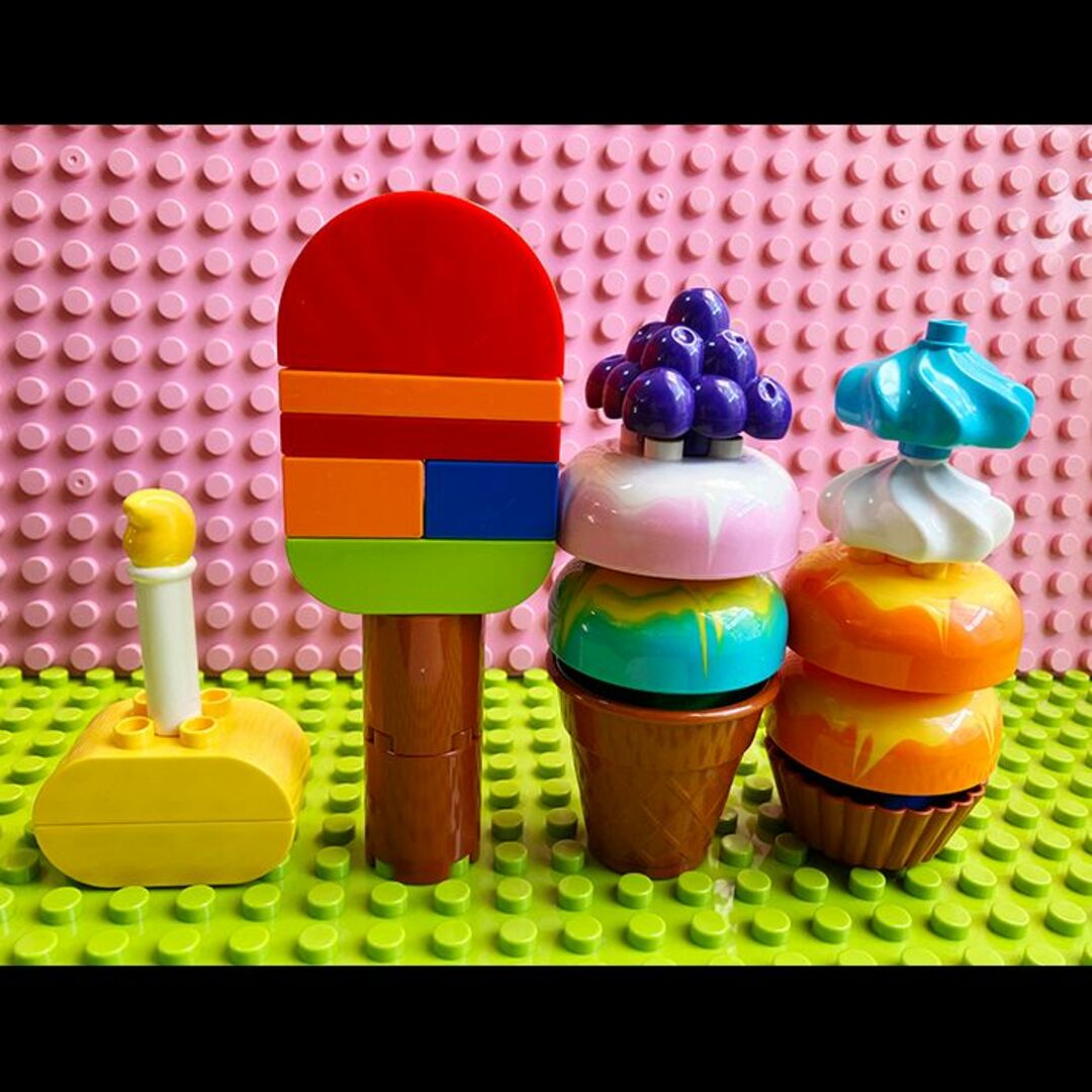 ポニー様専用　アイスクリームセット　アンパンマンブロックラボ レゴデュプロ互換品 キッズ/ベビー/マタニティのおもちゃ(知育玩具)の商品写真