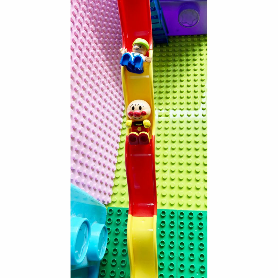 ロング滑り台セット　アンパンマンブロックラボ　レゴデュプロ互換品 キッズ/ベビー/マタニティのおもちゃ(知育玩具)の商品写真