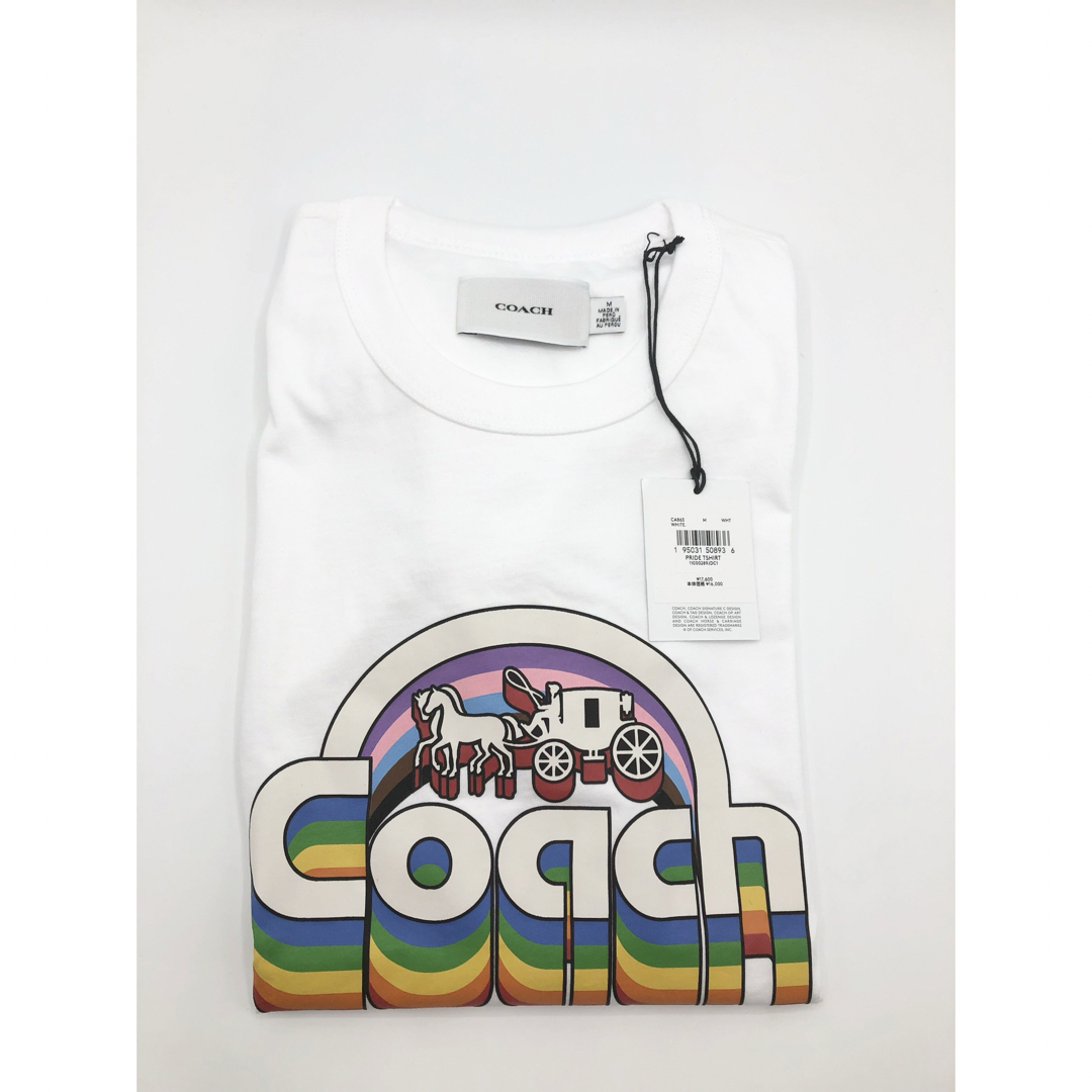 有り裏地ampポケット【COACH☆新品】レインボー ホース アンド キャリッジ Tシャツ！Mサイズ！