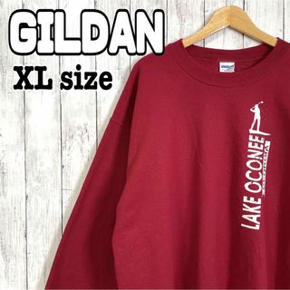 ギルタン(GILDAN)のGILDAN ギルダン オーバーサイズ スウェット トレーナー 赤 長袖 古着(スウェット)