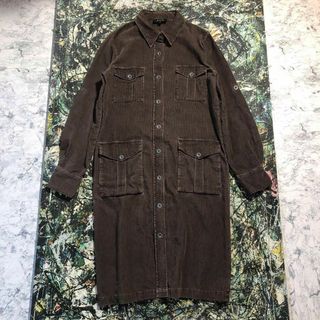 アーペーセー(A.P.C)の【美品】アーペーセー-A.P.C.-ロングコーデュロイシャツワンピース(ロングワンピース/マキシワンピース)