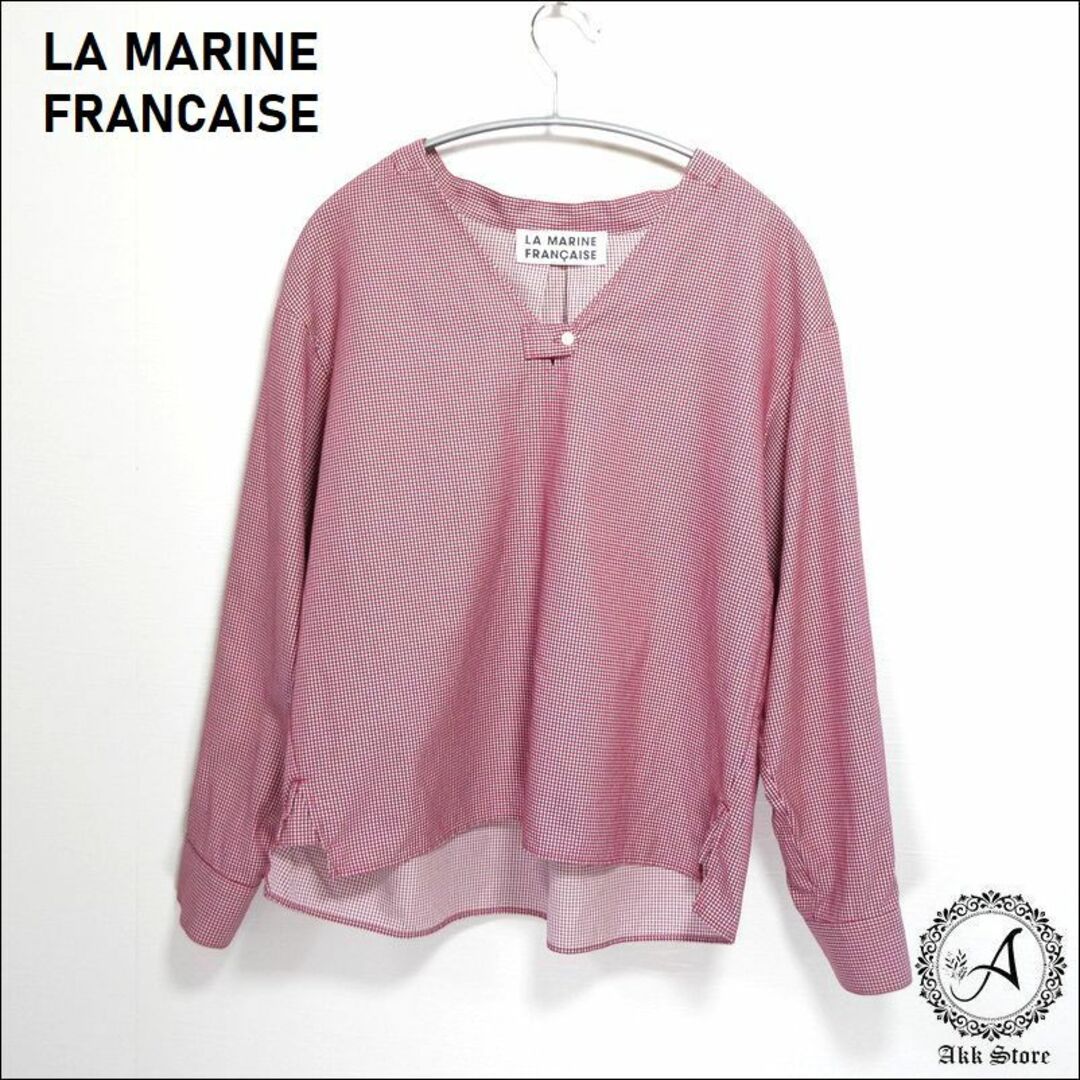 LA MARINE FRANCAISE(マリンフランセーズ)のLA MARINE FRANCAISE トップス 長袖 スキッパー チェック柄 レディースのトップス(シャツ/ブラウス(長袖/七分))の商品写真