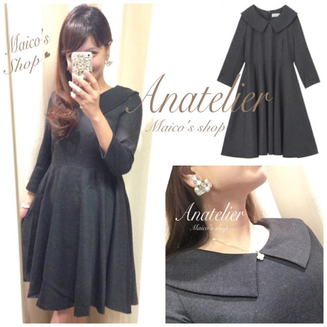 anatelier(アナトリエ)の美品♡アナトリエ♡ビッグカラーワンピ フォクシー トッカ レディースのワンピース(ひざ丈ワンピース)の商品写真