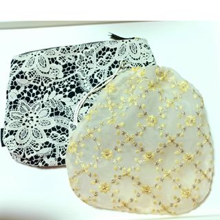 サボン(SABON)のSABON レースポーチ　刺繍オーガンジーポーチ付き(ポーチ)