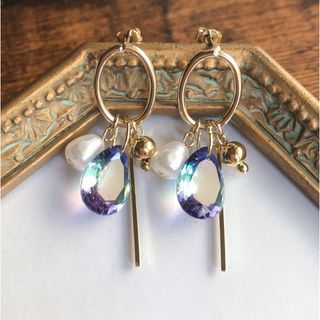 グラデーション＊ガラスドロップ＊チタンピアス(ピアス)