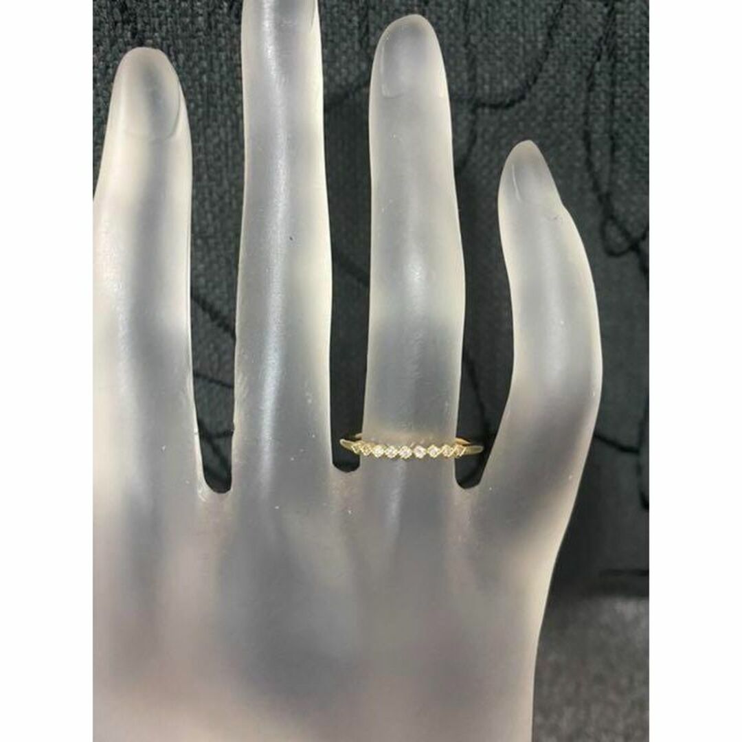 （R027G）13号　ゴールド極細の可憐で清楚なまん丸リング　爪留め仕様 レディースのアクセサリー(リング(指輪))の商品写真