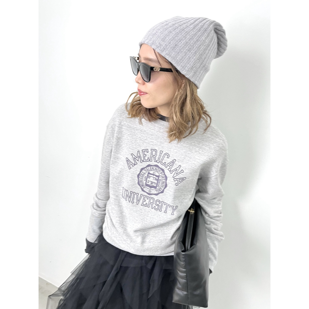 L'Appartement DEUXIEME CLASSE(アパルトモンドゥーズィエムクラス)のL'Appartement Cashmere knit Cap グレー レディースの帽子(ニット帽/ビーニー)の商品写真