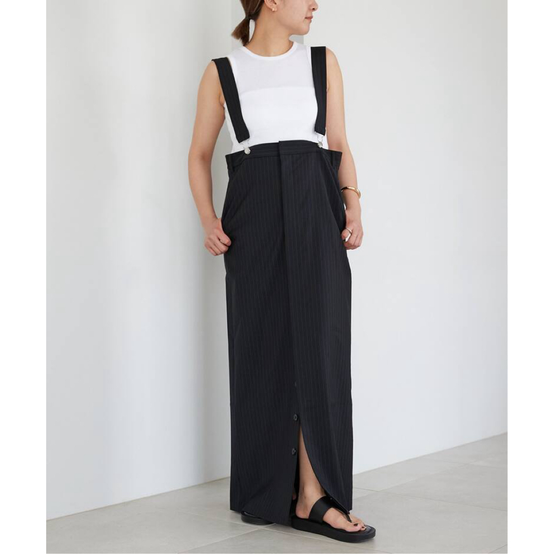 DEUXIEME CLASSE(ドゥーズィエムクラス)のTibi ティビ PINSTRIPE OVERALL スカート 36 レディースのワンピース(その他)の商品写真