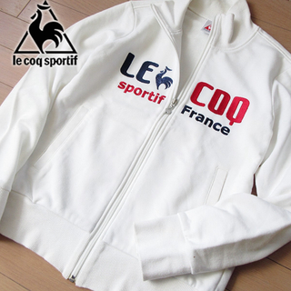ルコックスポルティフ(le coq sportif)の美品 ルコックスポルティフ レディース ジップジャケット ホワイト(トレーナー/スウェット)