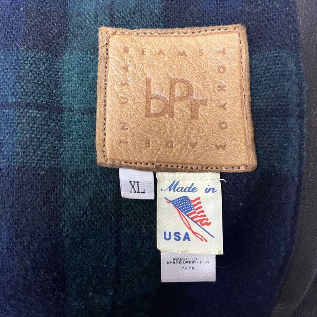 BEAMS(ビームス)の美品 bpr BEAMS レザージャケット 羊革 ハンティング XL 焦茶 春 メンズのジャケット/アウター(レザージャケット)の商品写真