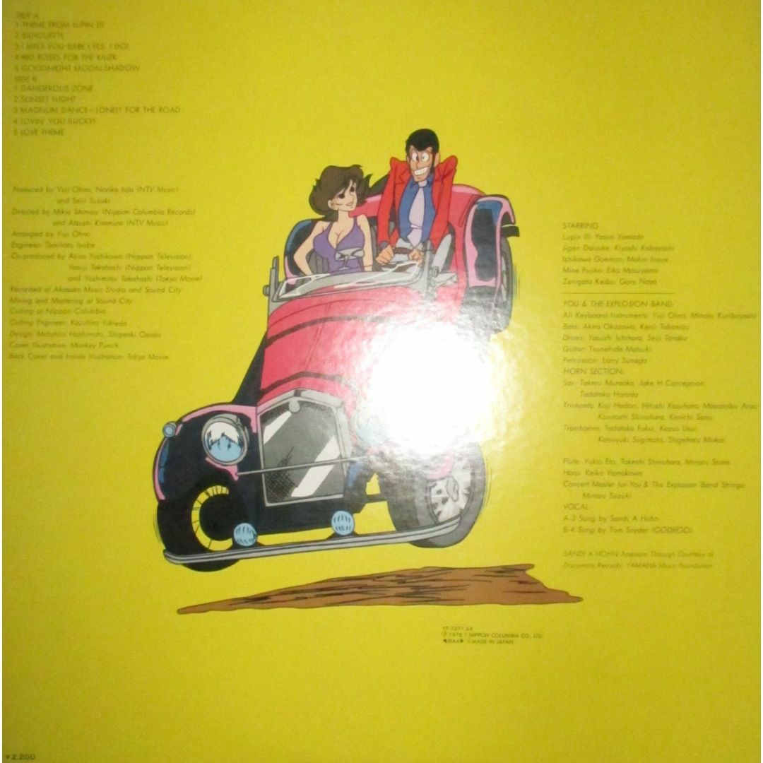 CDルパン三世　オリジナル・サウンドトラック　LP　レコード