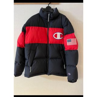 チャンピオン(Champion)のSALE！Champion チャンピオン ダウンジャケット  色：黒/赤(ダウンジャケット)