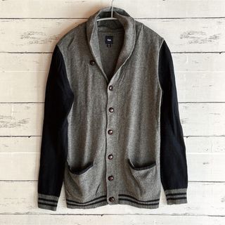 ギャップ(GAP)のGAP ニット カーディガン セーター ギャップ XS 紺グレー ショールカラー(カーディガン)