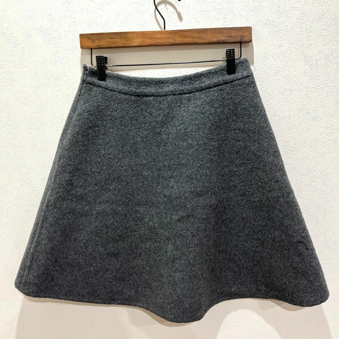 Demi-Luxe BEAMS(デミルクスビームス)のデミルクスビームス Demi-Luxe BEAMS スカート ウール 38 灰色 レディースのスカート(ひざ丈スカート)の商品写真