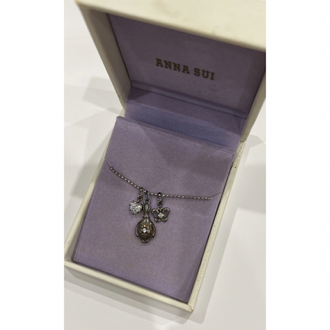 ANNA SUI(アナスイ)の新品　ANNA SUI シルバーネックレス 手鏡 蝶々 ハート 限定 リミテッド レディースのアクセサリー(ネックレス)の商品写真