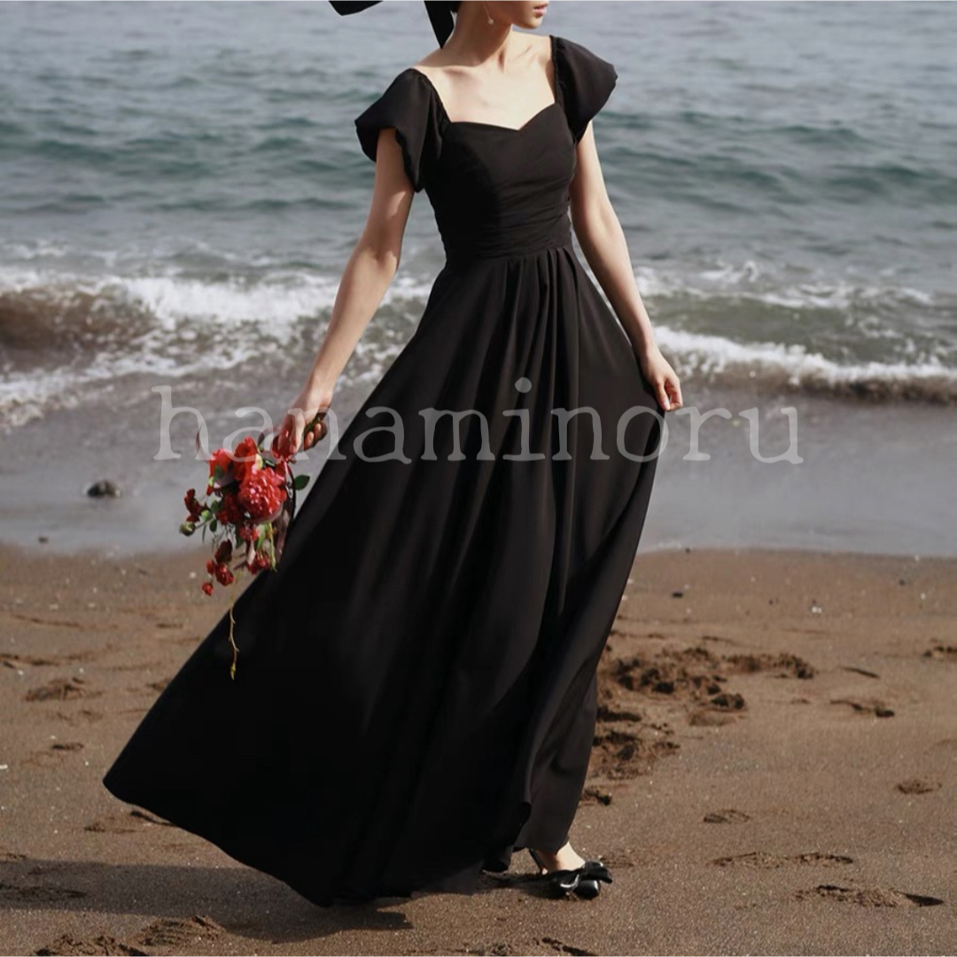 【人気】　結婚式　カラー　ドレス　前撮り　二次会　ウェディング　フォト　黒