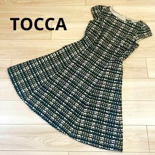 トッカ(TOCCA)のTOCCA トッカ ウール混 ナイロン混 ドレス ワンピース size0/黒(ひざ丈ワンピース)
