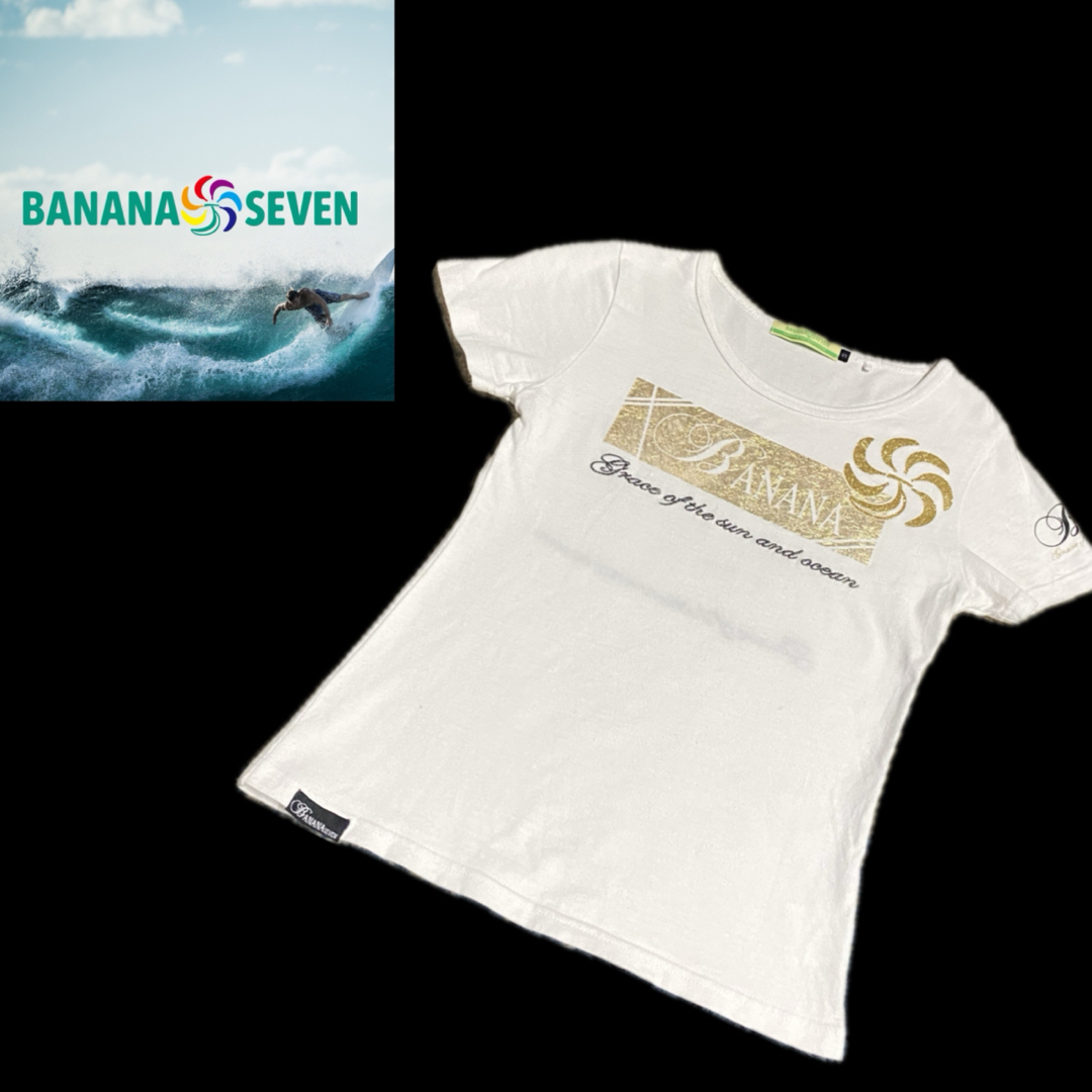 877*7(BANANA SEVEN)(バナナセブン)のバナナセブン BANANA SEVEN サーフ カジュアル ホワイトゴールド S レディースのトップス(Tシャツ(半袖/袖なし))の商品写真