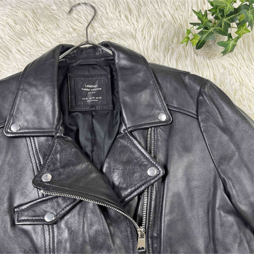 新品 ZARA XL 本革 ラム レザーライダースジャケット - ライダース 新品 ZARA XL 本革 ラム レザーライダースジャケット - ライダース
