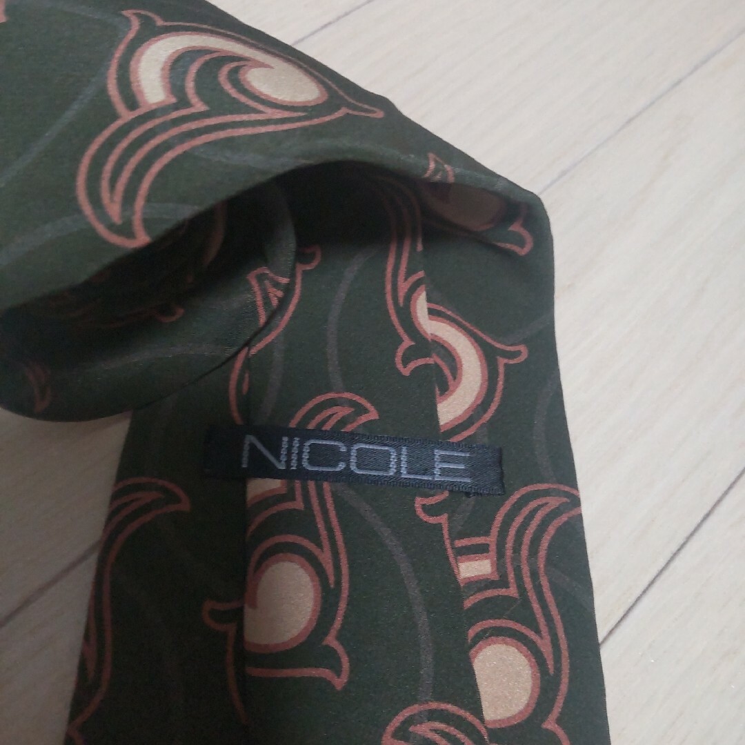 NICOLE(ニコル)のNICOLE ニコル 日本製 グリーン 総柄 シルク ネクタイ メンズのファッション小物(ネクタイ)の商品写真