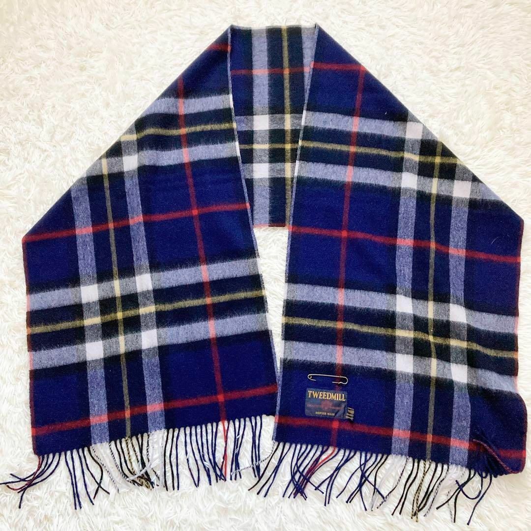 TWEEDMILL(ツイードミル)の【極美品】  ツイードミル  チェック　ウール大判ストール　ピン付き レディースのファッション小物(ストール/パシュミナ)の商品写真