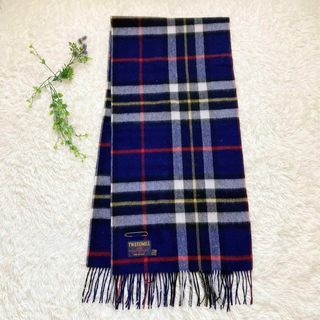 ツイードミル(TWEEDMILL)の【極美品】  ツイードミル  チェック　ウール大判ストール　ピン付き(ストール/パシュミナ)