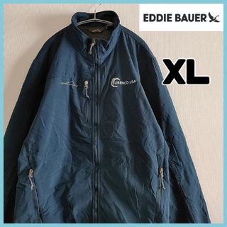 エディーバウアー(Eddie Bauer)のエディーバウアー　フルジップ　トラックジャケット　ブルー　XLサイズ　US古着(ブルゾン)