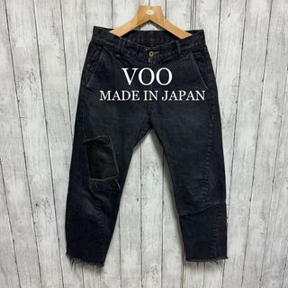 アナクロノーム(anachronorm)の美品！VOO 3D 5P Jeans 本革使い立体ブラックデニム！日本製！(デニム/ジーンズ)