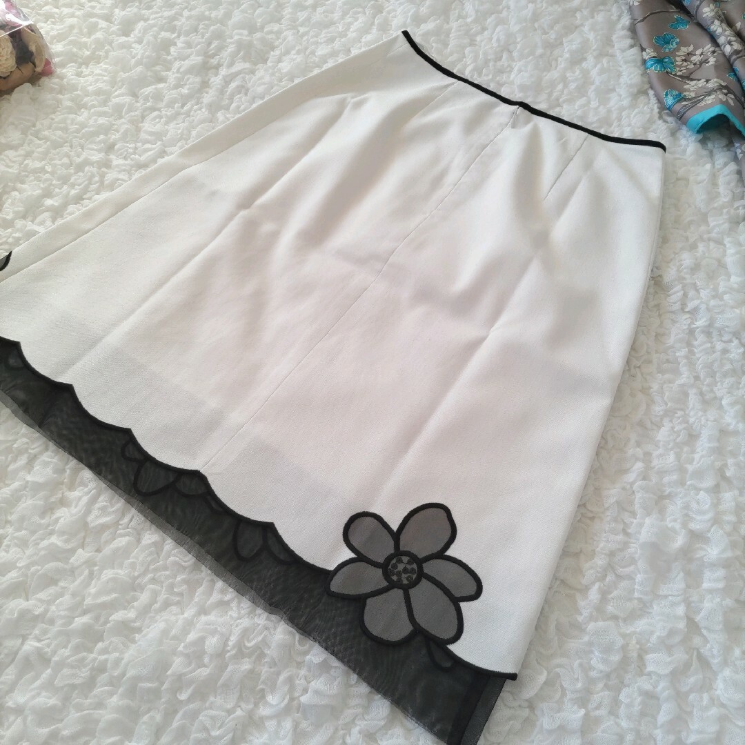 ◆エムズグレイシー◆美品 フラワーモチーフ スパンコール チュール スカート