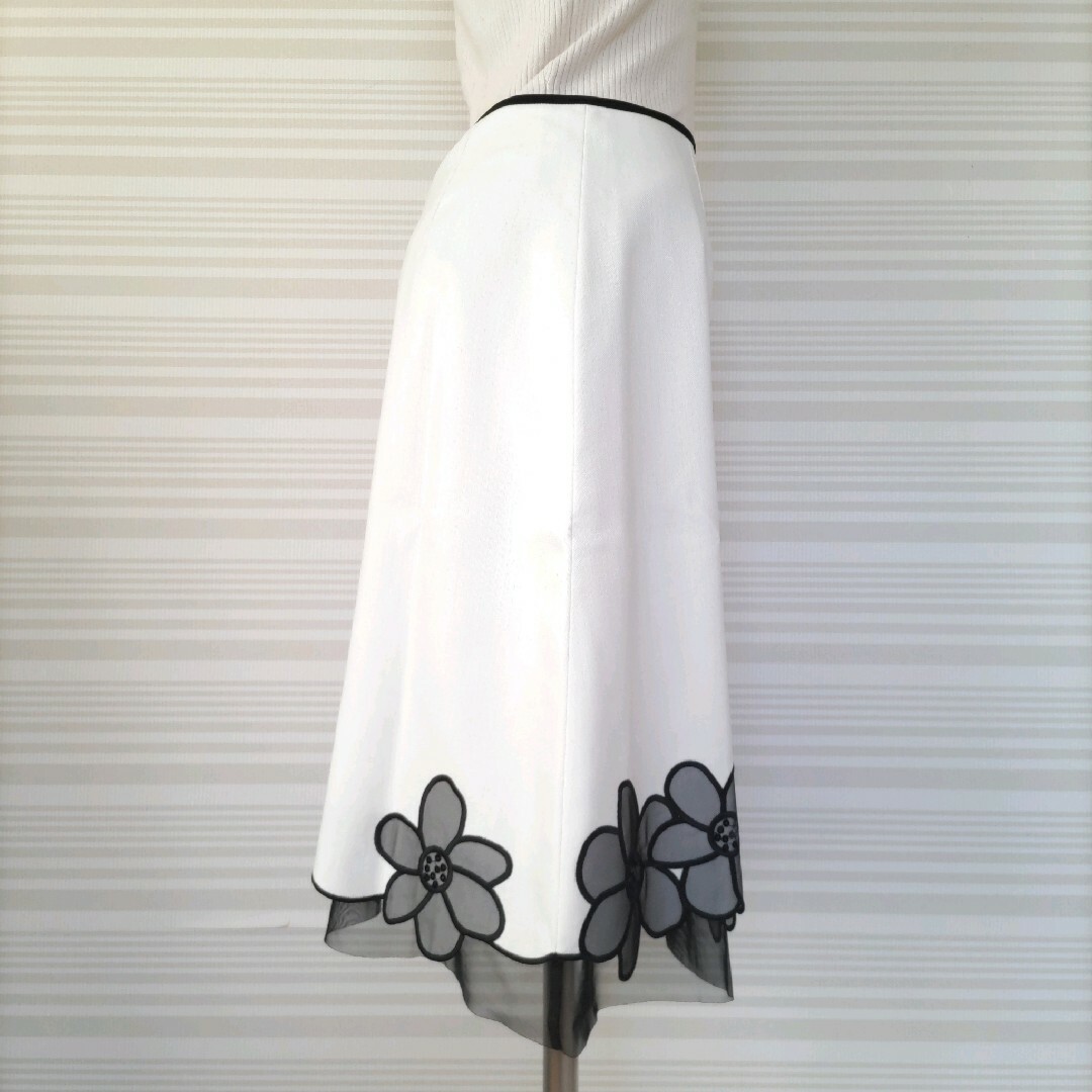 ◆エムズグレイシー◆美品 フラワーモチーフ スパンコール チュール スカート