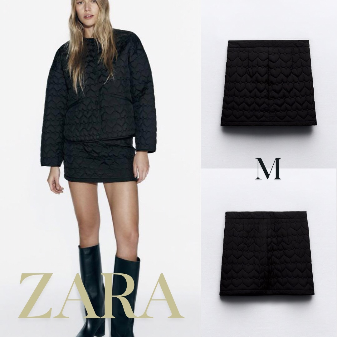ZARA - ZARA ザラ キルティング ハート ミニスカート Mの通販 by ZARA - ZARA ザラ キルティング ハート ミニスカート Mの通販 by