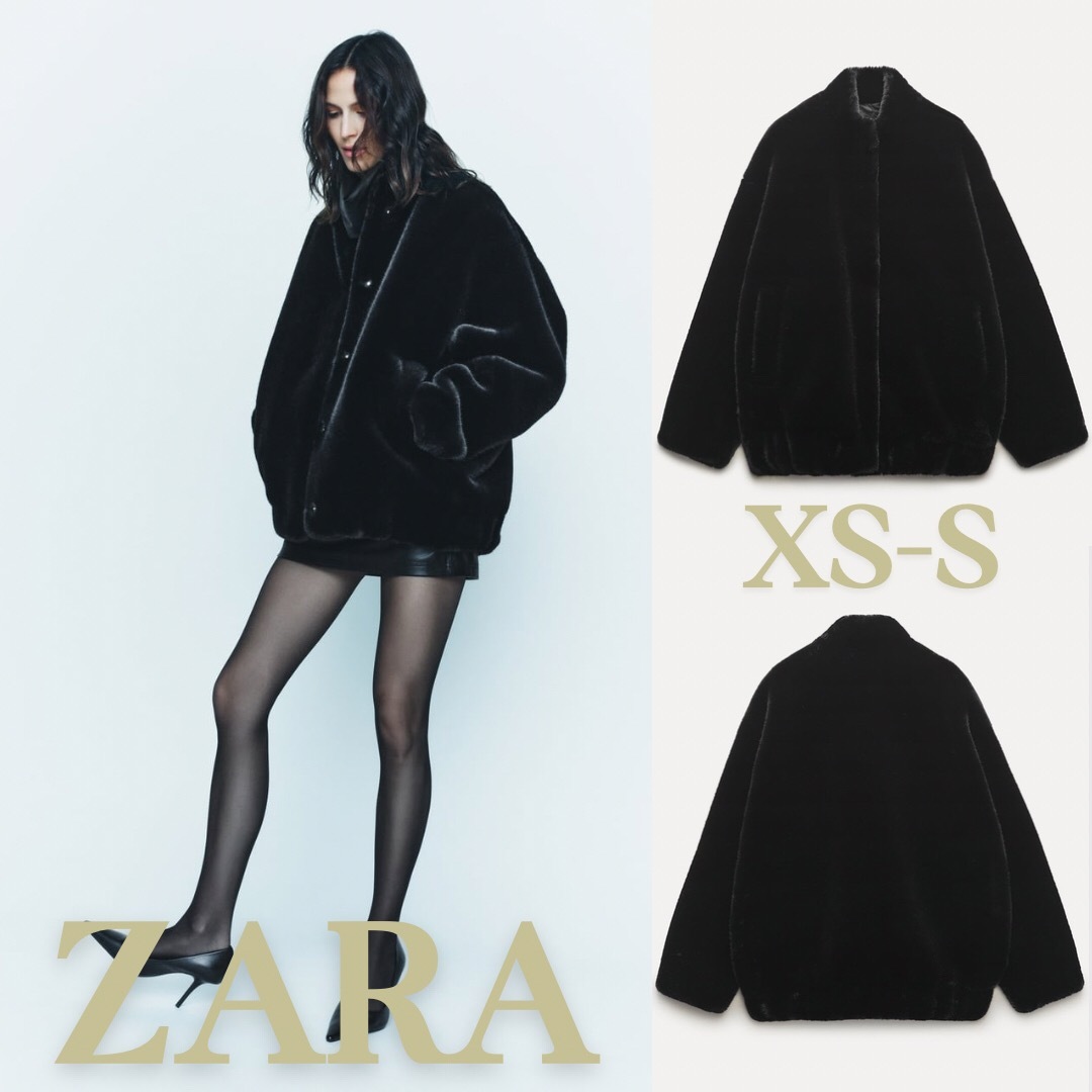 ザラザラ　ZW COLLECTION フェイクファー ボンバージャケット　XS-S