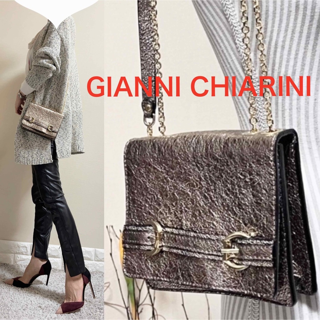 極美品！GIANNI CHIARINI イタリア製　チェーン　ショルダーバッグショルダーバッグ