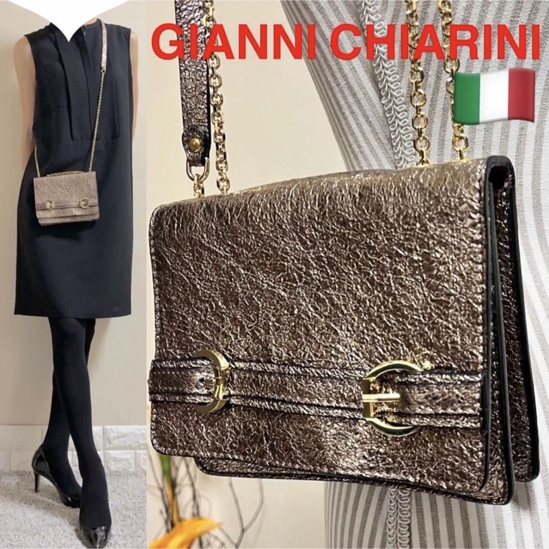 GIANNI CHIARINI(ジャンニキャリーニ)の極美品！GIANNI CHIARINI イタリア製　チェーン　ショルダーバッグ レディースのバッグ(ショルダーバッグ)の商品写真