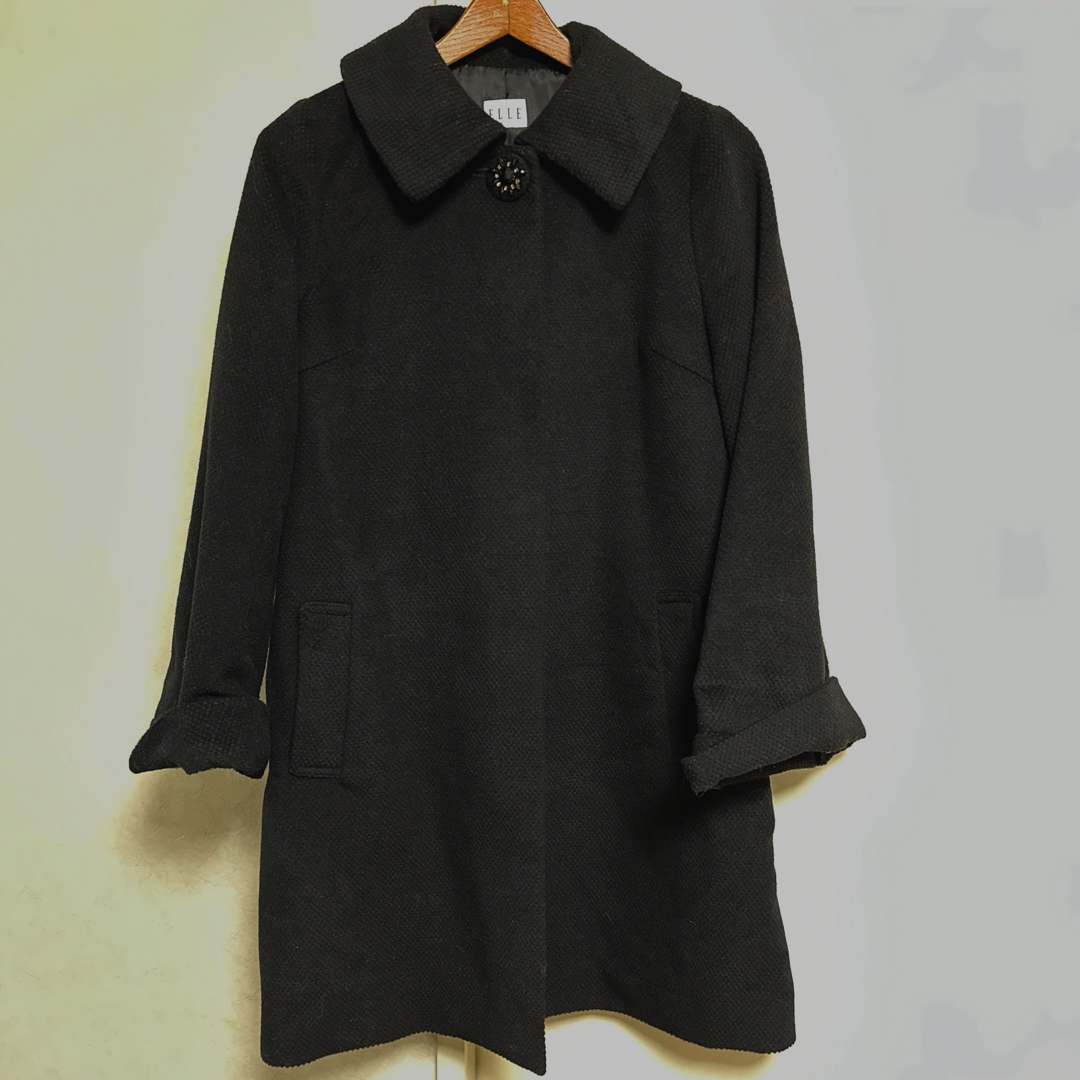 ELLE(エル)のELLE黒コート レディースのジャケット/アウター(ロングコート)の商品写真