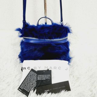 マークジェイコブス(MARC JACOBS)の美品★マークジェイコブス 2way ショルダー ハンド ファーミニバッグ ブルー(ショルダーバッグ)