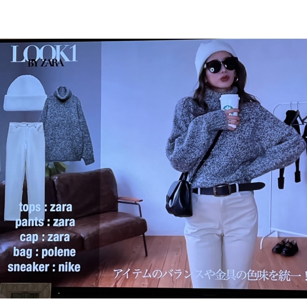 ZARA(ザラ)のザラ　zara   タートルニット　杢グレー レディースのトップス(ニット/セーター)の商品写真