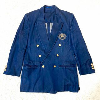 極美品✨カシミヤ混✨バーバリーロンドン ダブル 紺ブレ ジャケット 金