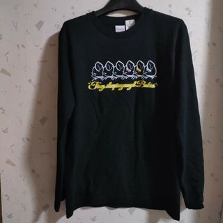 レディース 長袖 Tシャツ ロンＴ 黒 トップス カットソー 犬 ロゴ わんこ(Tシャツ(長袖/七分))