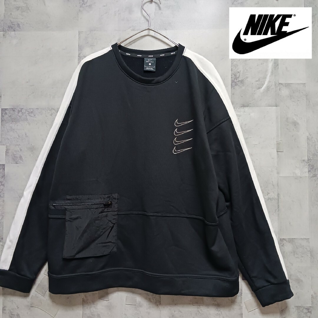 NIKE(ナイキ)の希少NIKE ナイキフォース スウッシュメンズトレーナー L ブラック メンズのトップス(スウェット)の商品写真