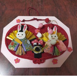 ひな祭り🎎うさぎの雛人形　壁飾り　ハンドメイド(インテリア雑貨)