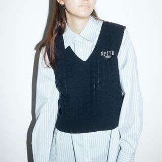 エピヌ(épine)のÉPINE PARIS knit vest &stripe over shirt(ニット/セーター)