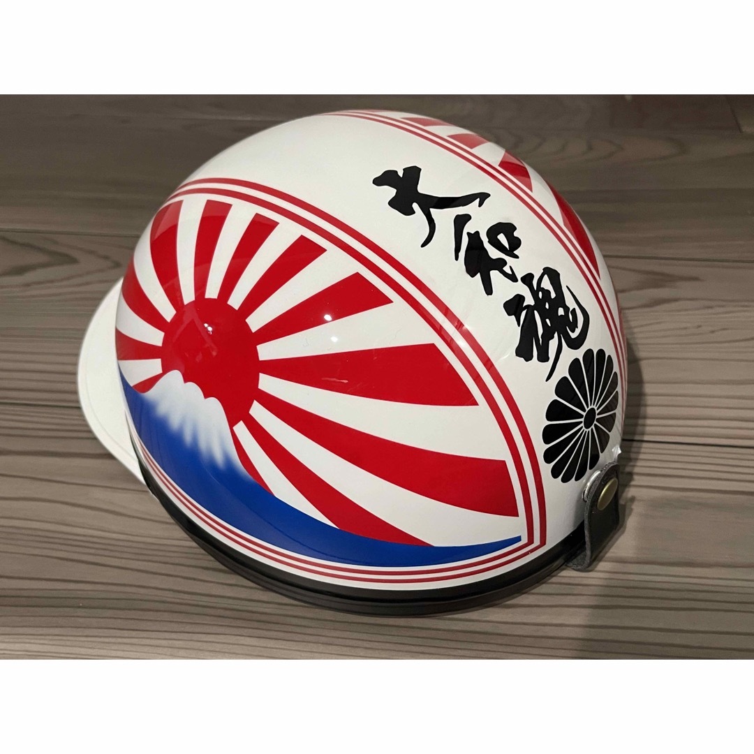 赤白 富士日章 コルク半 ヘルメット自動車/バイク