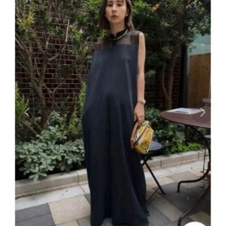 アメリヴィンテージ(Ameri VINTAGE)のSHEER NECKBAND ALL IN ONE ブラック Sサイズ(オールインワン)