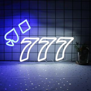 777ネオンサイン 壁の装飾ポーカーネオンサイン エンジェルナンバーのネオンライ(店舗用品)