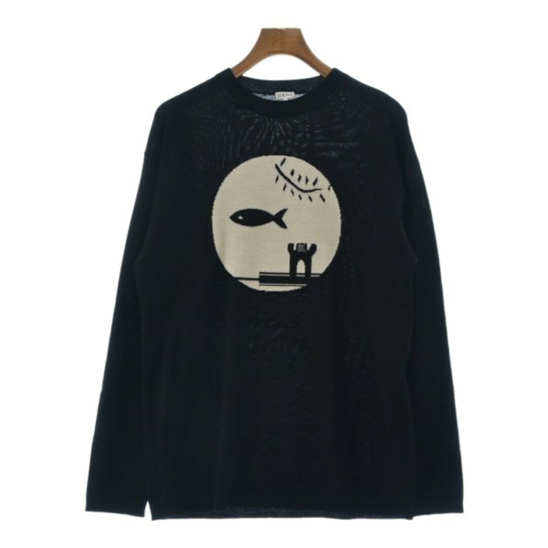 LOEWE - LOEWE ロエベ ニット・セーター S 黒xベージュ 【古着 LOEWE - LOEWE ロエベ ニット・セーター S 黒xベージュ 【古着