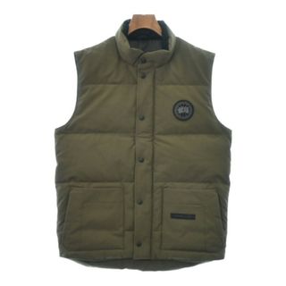 カナダグース(CANADA GOOSE)のCANADA GOOSE ダウンジャケット/ダウンベスト M カーキ 【古着】【中古】(ダウンジャケット)